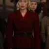 Saoirse Ronan Blitz 2024 Red Tweed Blazer On Sale