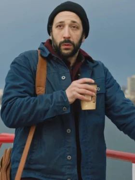 Shop Desmin Borges Hangdog 2024 Blue Cotton Jacket