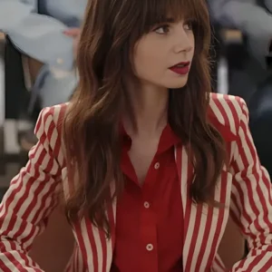 Shop Emily In Paris Red Striped Suit