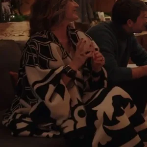 Shop Emily In Paris S04 Camille Japy Printed Wool Cape Coat 