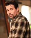 Shop Found S02 Brett Dalton Brown Shearling Checked Jacket