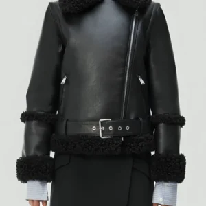 Shop Only Murders in the Building S04 Mabel Faux Sherpa Black Jacket