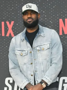 Shop Starting 5 LeBron James Blue Denim Jacket