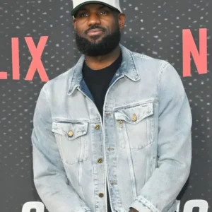 Shop Starting 5 LeBron James Blue Denim Jacket