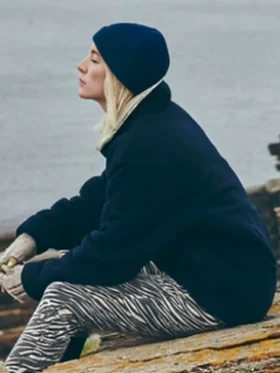 Shop The Outrun Saoirse Ronan Black Sherpa Jacket