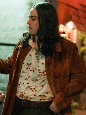 Woman Of The Hour Daniel Zovatto Brown Suede Leather Jacket