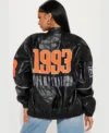 1993 champions boxy fit leather varsity jacket back