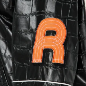 1993 champions boxy fit leather varsity jacket logo