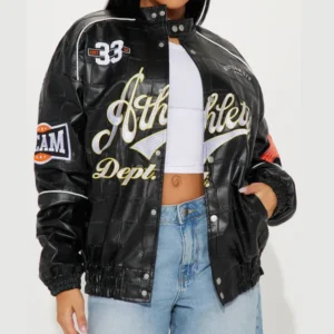 1993 champions boxy fit leather varsity jacket second