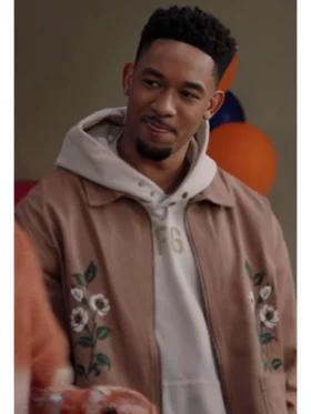 All American Homecoming S03 Damon Sims Floral Embroidered Jacket