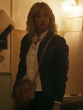 Asia Argento Interstate 2024 Black Leather Jacket