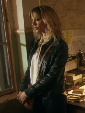 Asia Argento Interstate 2024 Black Leather Jacket On Sale
