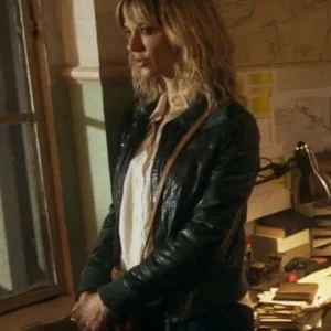 Asia Argento Interstate 2024 Black Leather Jacket On Sale