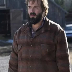 Bear Gerhardt Fargo Shirt Style Brown Flannel Jacket Front