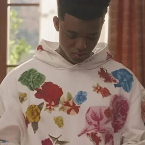 Bel Air Will Smith White Floral Print Hoodie