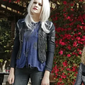 Brit Morgan Supergirl Leslie Willis Black Leather Jacket