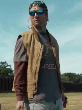 Buy Hit Man Glen Powell Brown Cotton Vest For Men And Women