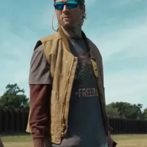 Buy Hit Man Glen Powell Brown Cotton Vest For Men And Women