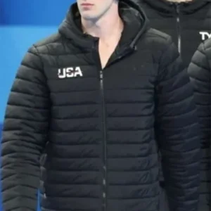 Buy Jack Alexy Team USA Black Puffer Hooded Jacket For Men And Women