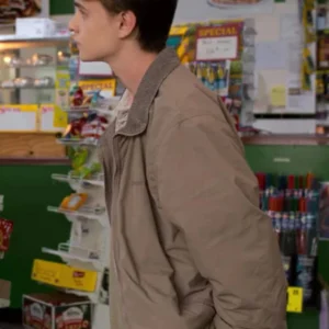 Buy Jaeden Martell Y2K 2024 Brown Bomber Jacket