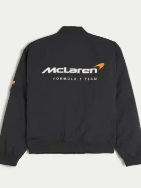 Buy Mclaren Graphic Black and White Zip Up Track Bomber Jacket For Sale