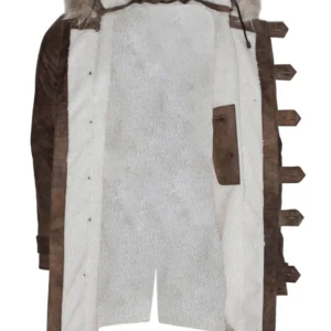 Buy Real Fox Fur Detachable Hood Bane Leather Coat