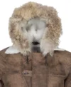 Buy Real Fox Fur Detachable Hood Bane Leather Coat Sale 