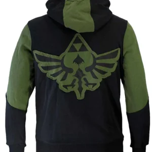 Buy Video Game The Legend Of Zelda Hyrulian Crest Logo Green Black Hoodie
