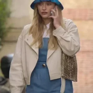 Camille Emily in Paris S02 Cream White Leather Jacket copy