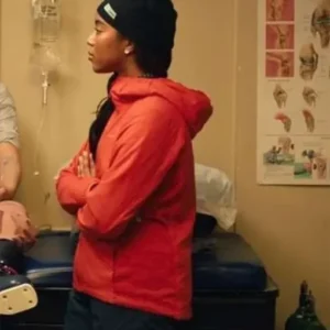 Chelsea Conwright Weak Layers Red Jacket Side View