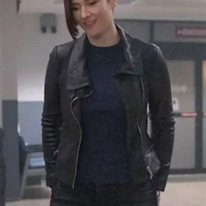 Chyler Leigh Supergirl Alex Danvers Black Leather Jacket
