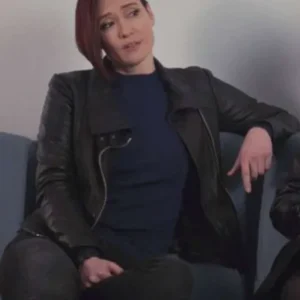 Chyler Leigh Supergirl Alex Danvers Black Leather Jacket Full View