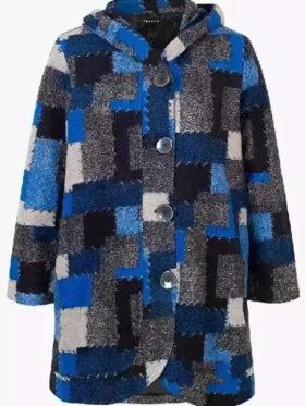 Clara Indrani Fool Me Once Patchwork Wool Coat For Sale
