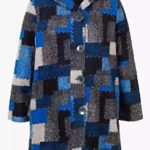 Clara Indrani Fool Me Once Patchwork Wool Coat For Sale