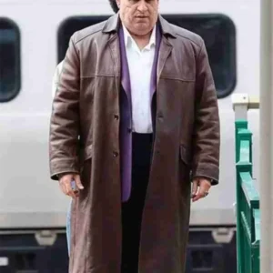 Colin Farrell The Penguin Brown Leather Coat