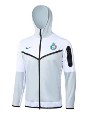 Cristiano Ronaldo Al Nassr Tech White Jacket Front View