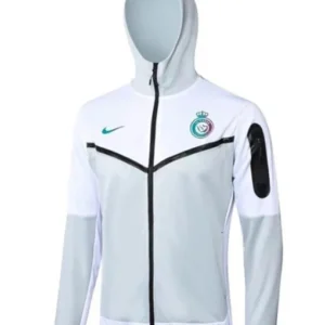 Cristiano Ronaldo Al Nassr Tech White Jacket Front View