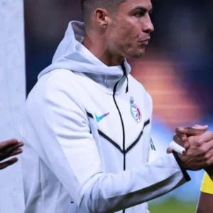 Cristiano Ronaldo Al Nassr Tech White Jacket Side View