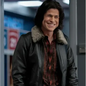 Dani Rojas Ted Lasso S02 Shearling Fur Collar Leather Jacket