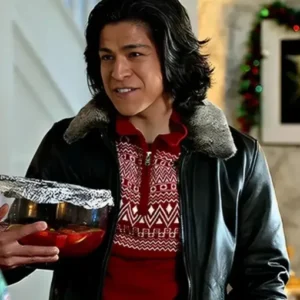 Dani Rojas Ted Lasso S02 Shearling Fur Collar Leather Jacket For Sale