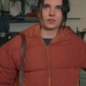 Darci Shaw Brassic S04 Peach Puffer Jacket Front