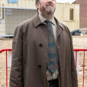 David Mitchell Ludwig S01 Long Brown Coat Front
