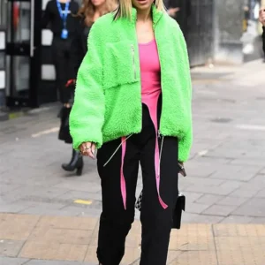 Dua Lipa Green Jacket Front
