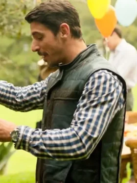 El Charro Mejia The Accident Leather Black Vest Side View