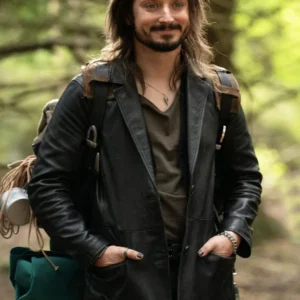 Elijah Wood Bookworm 2024 Black Leather Blazer On Sale
