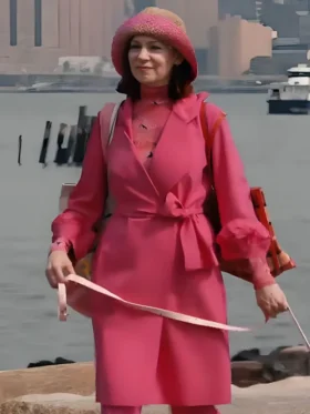 Elsbeth S02 Carrie Preston Pink Wool Trench Coat
