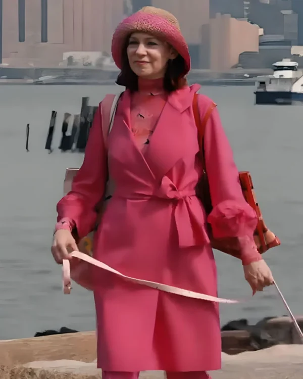 Elsbeth S02 Carrie Preston Pink Wool Trench Coat