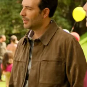 Emiliano Lobo The Accident Brown Leather Jacket For Sale