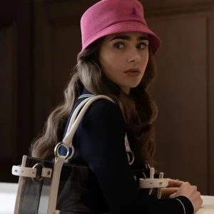 Emily Cooper Emily In Paris Blue Cotton Jacket Side View