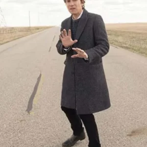 Emmit Stussy Fargo Grey Wool Trench Coat